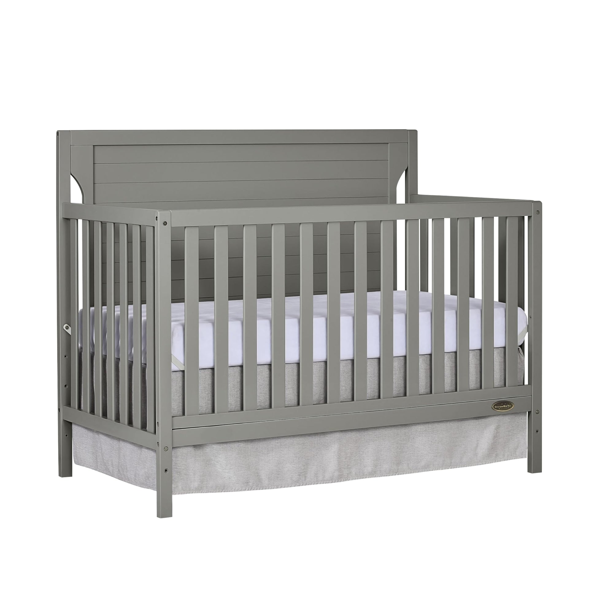 Dream On Me Cape Cod 5-In-1 Convertible Crib In Storm Grey, Greenguard Gold Certified, 55X30X44.5 Inch (Pack Of 1)