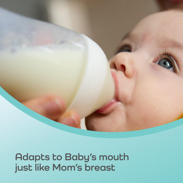 Nuk Perfect Match 2-In-1 Natural And Anti-Colic Bottle With Slow Flow, Wide, Adaptable Nipple, 5Oz., 2 Pack,