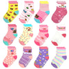 12 Pairs Toddler Non Skid Socks With Grips Anti Slip Bottom, Cotton Non Slip Ankle Crew Socks For Boys, Girls, Kids(1-3Years)