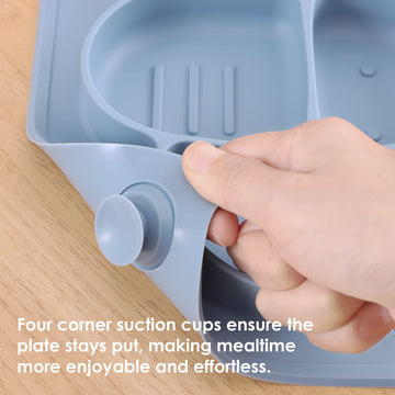 Rocced Suction Plates For Baby Placemat Spoon Fork Set For Toddlers, Silicone Baby Plates With Suction Baby Dishes For Kids Plat