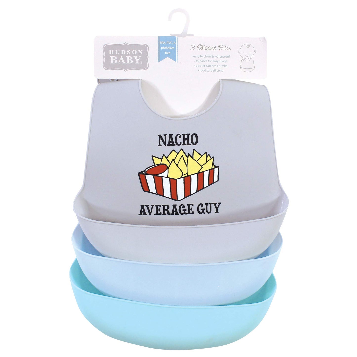 Hudson Baby Unisex Baby Silicone Bibs, Fast Food, One Size
