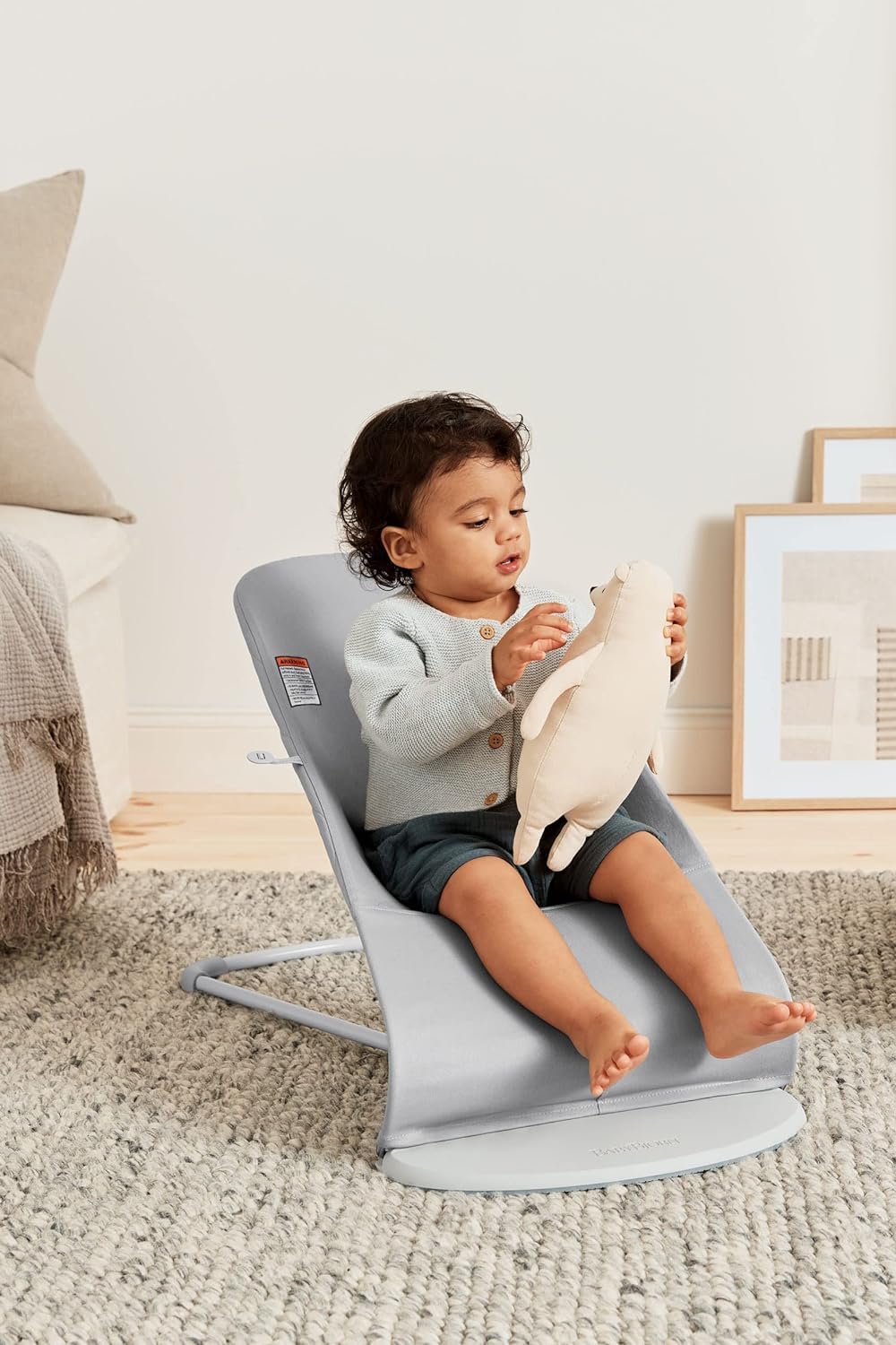 Babybjrn Bouncer Bliss, Light Gray, Woven, Petal Quilt | 2-In-1 Adjustable Baby Bouncer Seat And Toddler Chair, Newborn To Toddl