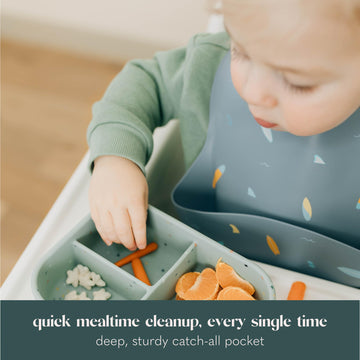 Ava + Oliver Waterproof Silicone Bib Set With Adjustable Neck Closure - Durable Silicone Bibs For Babies - Set Of 2 (Surfboards)