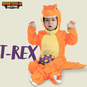 Spooktacular Creations Dinosaur Costume Kids, T-Rex Costume Outfit With Egg For Toddler Child Halloween Dress Up Party