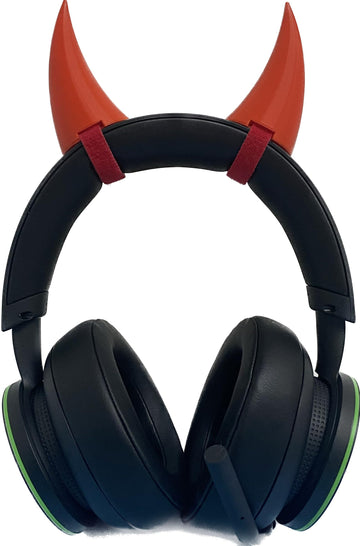 2X Demon Horns For Headset/Cosplay - Made In Usa -16 Colors Combos (Red)