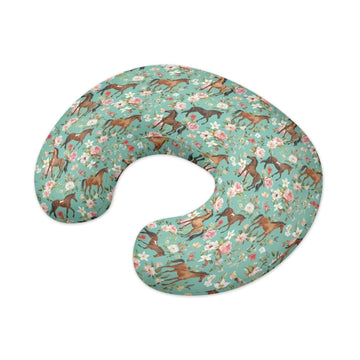 Tongluoye Flower Horse Nursing Pillow Cover For Girl Boy Breastfeeding Pillow Slipcovers Stretchable Newborn U-Shaped Breastfeed