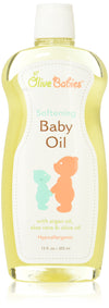 Baby Oil Multi Purpose With Argan Oil, Aloe Vera & Olive Oil 12 Oz - Softening Hypoallergenic Solution For All Skin Types - Good