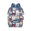 Noverbibi Custom Baseball Baby Diaper Bag with Name - Personalized Nursing Travel Tote Backpack for Mom or Dad, Custom Name Baby