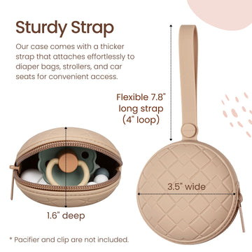 Kalovin Pacifier Holder Case, Pack Of 2 Baby Silicone Pacifier Holder Case, Protective Storage Container Attaches To Strollers &