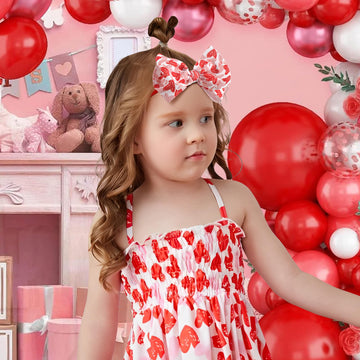 Yanjie Valentine'S Baby Headbands Red And Pink Bows Newborn Heart Headbands Wide Hairbands Valentines Gift Baby Girl Hair Access