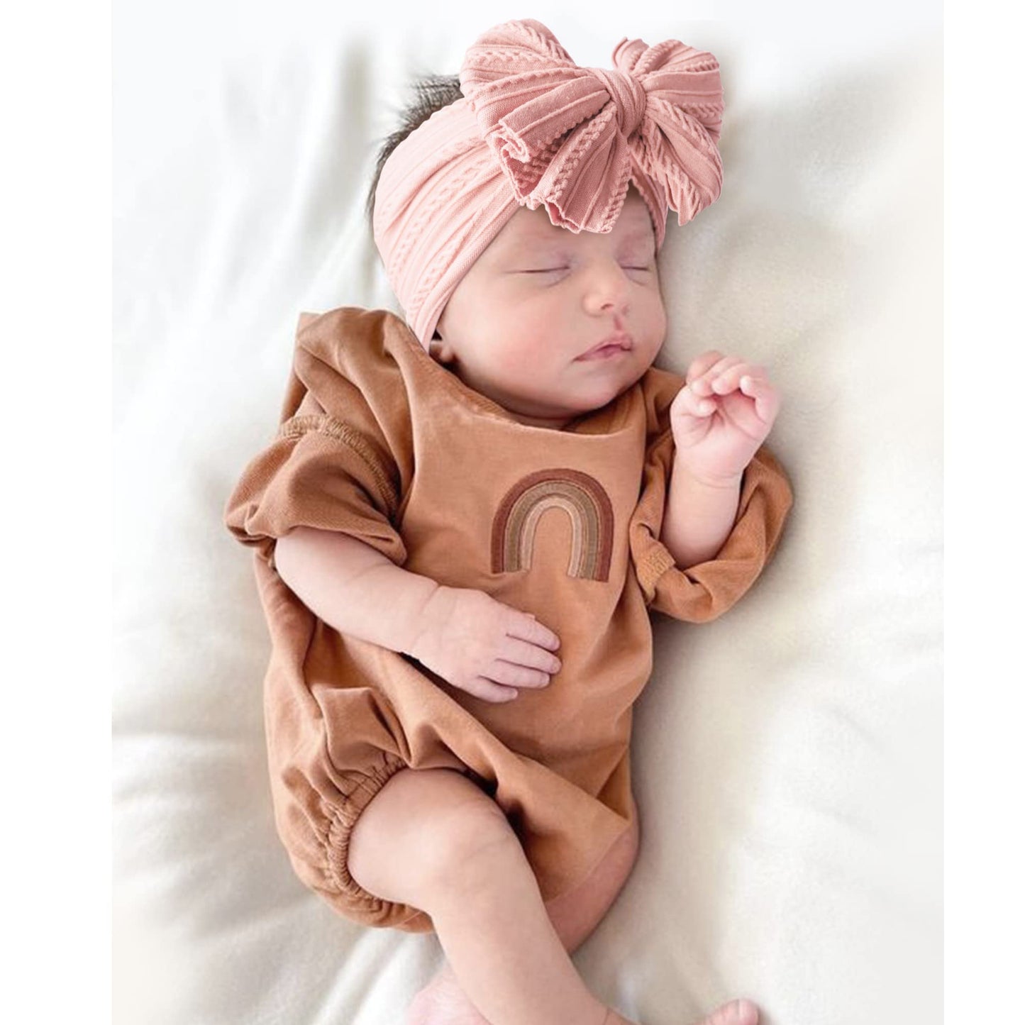 Niceye Handmade Baby Headbands Soft Stretchy Nylon Hair Bands With Bows For Newborn Infant Baby Toddler Girls- Pack Of 6