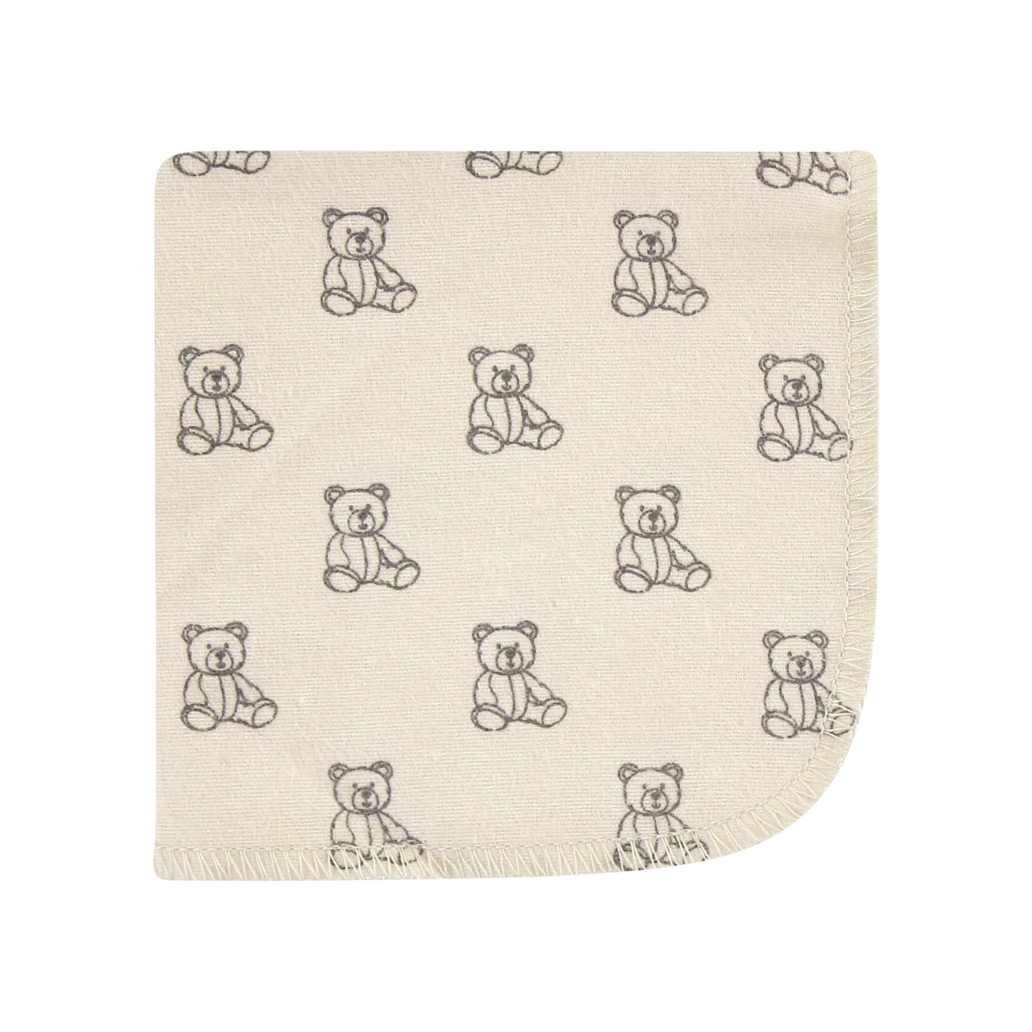 Hudson Baby Unisex Baby Flannel Cotton Washcloths, Teddy Bears 12 Pack, One Size
