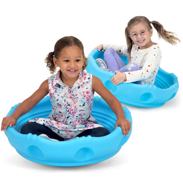 Simplay3 Two Sided Rock Around Wobble Disk And Climbing Dome For Toddlers And Kids - Rocking And Climbing - Indoor/Outdoor - Blu