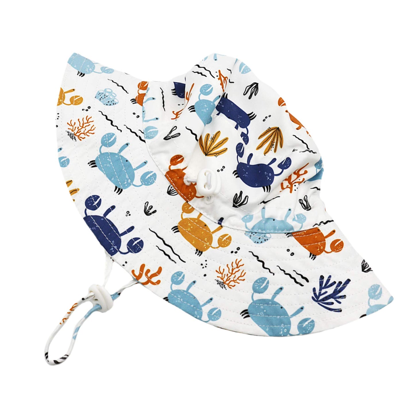 Toddler Sun Hat Baby Summer Hat Upf 50+ Baby Boy Beach Hat Bucket Hat With Wide Brim Kids Caps For Baby Girls Crab 2-4T