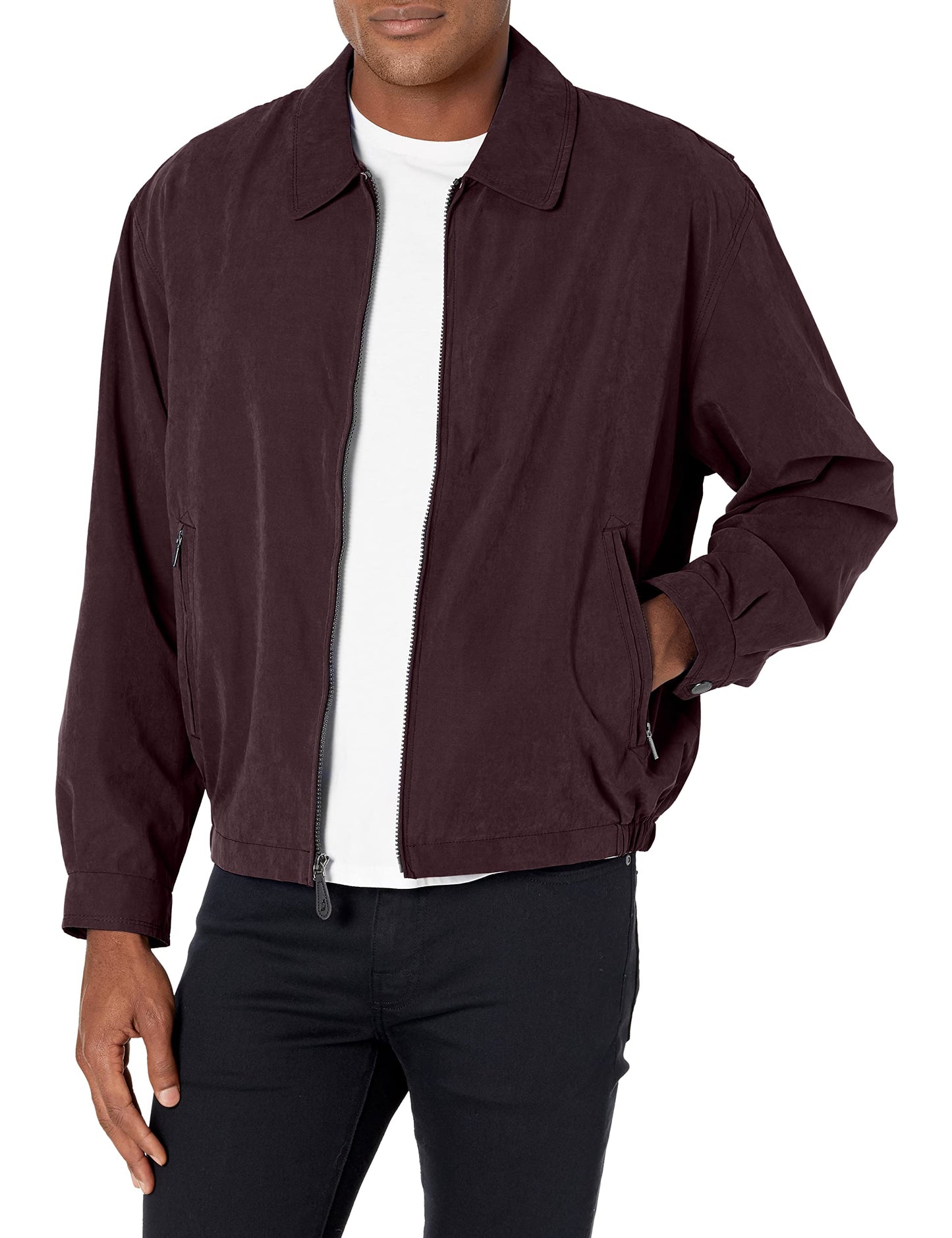 London Fog Mens Auburn Zip-Front Golf Jacket (Regular Big-Tall Sizes), Maroon, X-Large