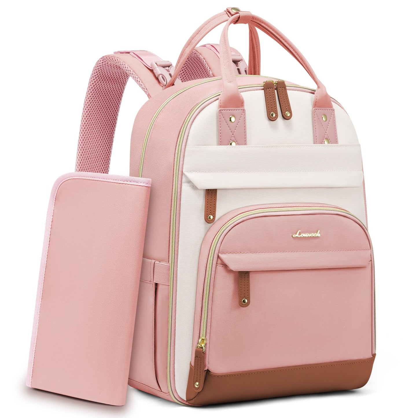 LOVEVOOK Diaper Bag Backpack, Baby Bag with Changing Pad, Large Diaper Backpack Boy Girl, Waterproof Baby Registry Bag for Mom D