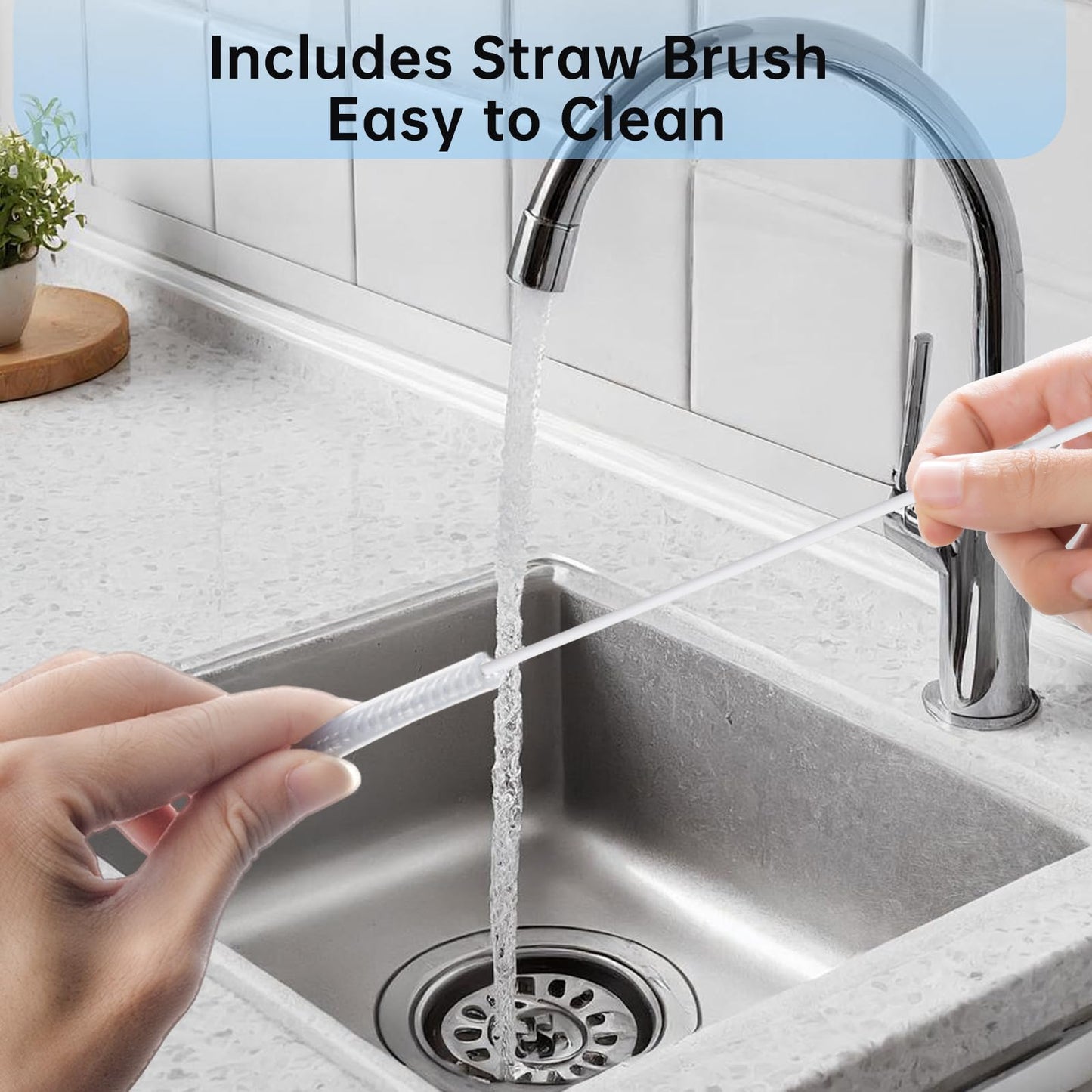 4 Pack Replacement Weighted Straw For Grosmimi, Stage1, Straw Brush Included