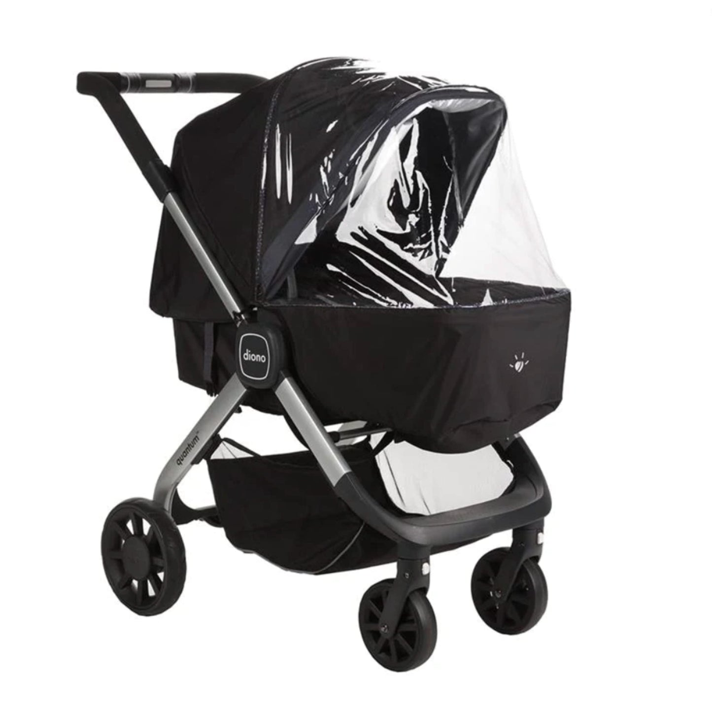 Diono Quantum Lux Stroller Rain Cover, Premium Waterproof Protection, Shield Against Wind And Rain, Clear Cover, Ventilated Stor
