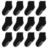 Hyzgb Toddler Boys Socks 3T-4T 5T 12 Pairs Toddler Socks With Grip Cotton Crew Non Slip Kids Socks For Little Boys Birthday Gift