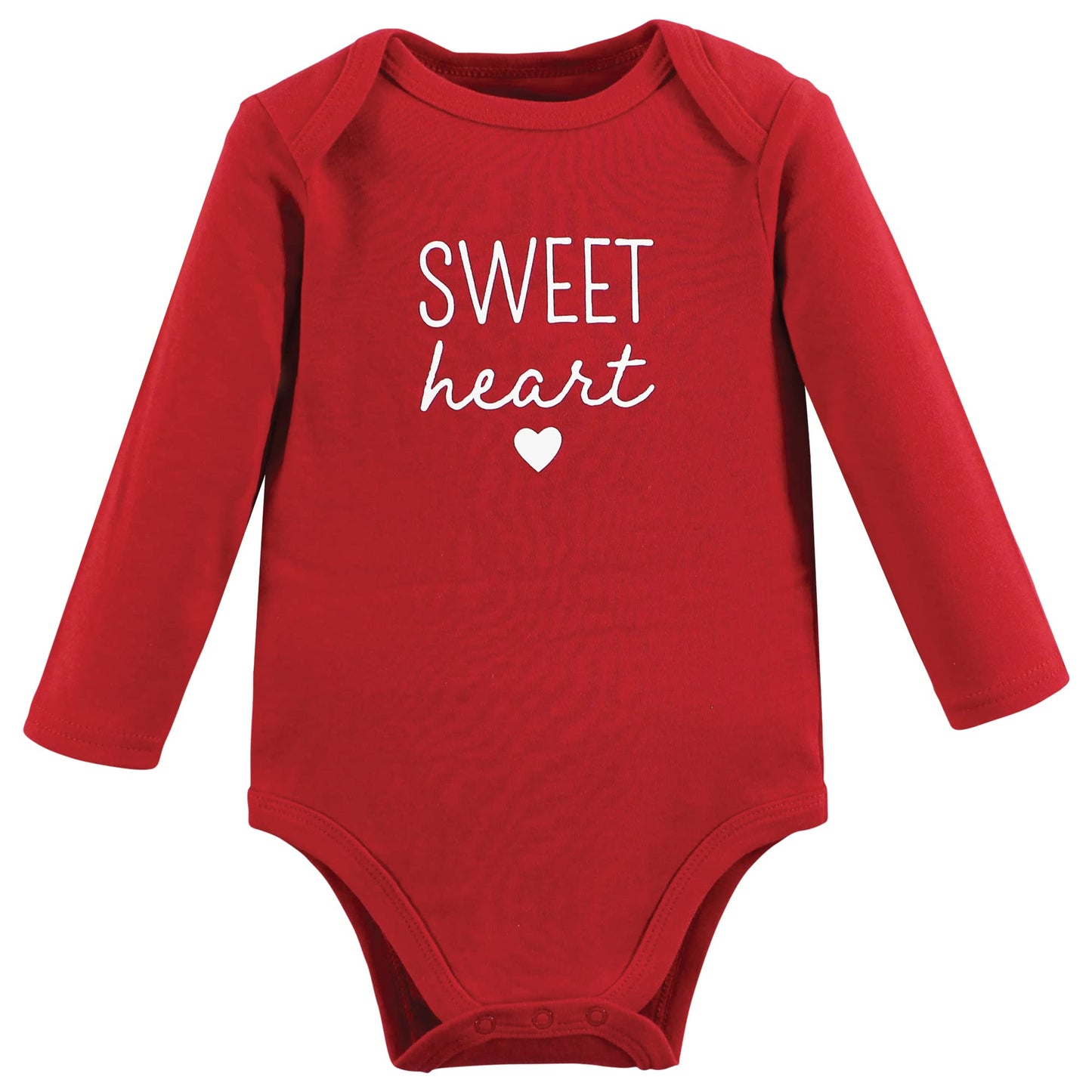Hudson Baby Unisex Baby Cotton Long-Sleeve Bodysuits, Valentine Sweetheart, 9-12 Months