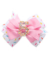 Birthday Hair Bow For Baby Girls 1 2 3 4 5 6 Years Sprinkle Decorations Confetti Ice Cream Party Pink Hair Accessories For 5Th B
