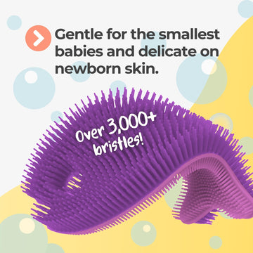 Innobaby Bathin' Smart Silicone Sensory Fish Bath Scrub For Babies And Toddlers - Purple
