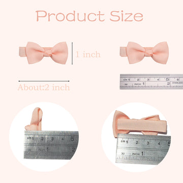C?Llot Baby Hair Clips 40Pcs Fully Lined Tiny 2' Hair Bows Alligator Clips For Infants And Toddlers In Pairs