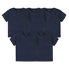 Gerber Baby Toddler 5-Pack Solid Short Sleeve T-Shirts Jersey 160 Gsm, Navy, 4T