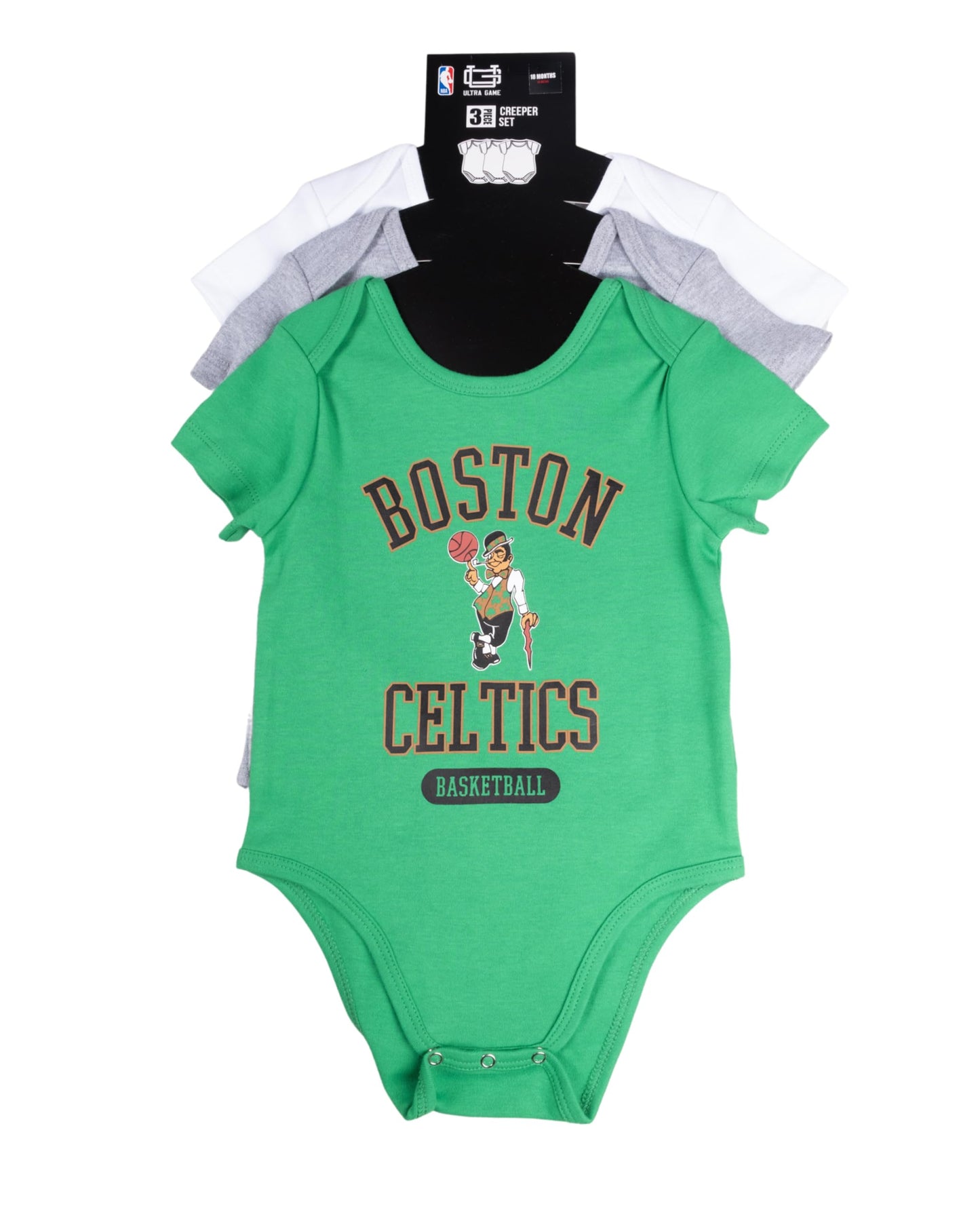 Ultra Game Unisex Baby 3-Pack Short-Sleeve Onesies, Assorted, 0-3M