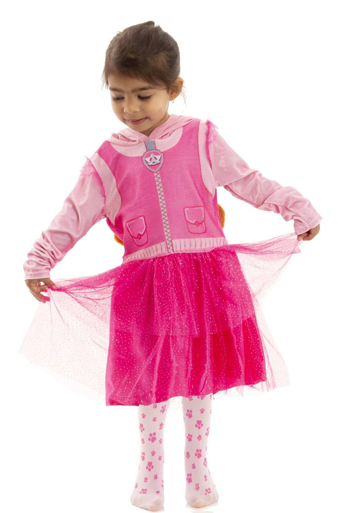 Nickelodeon Paw Patrol Skye Little Girls Cosplay Tulle Costume Dress And Tights 6-6X