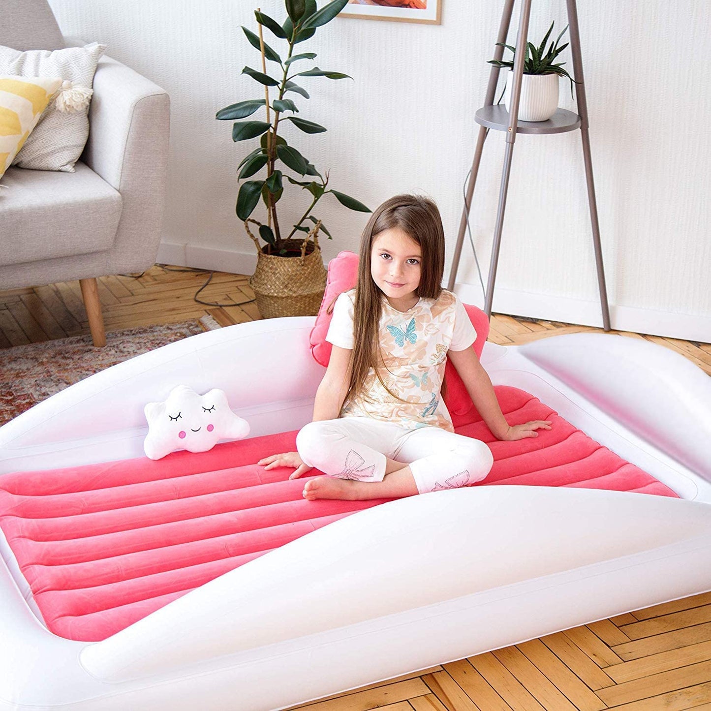 Sleepah Inflatable Toddler Travel Bed Portable Kids Air Mattress Set W Safety Bed Rail Guards For Kids & Toddlers - Set Includes