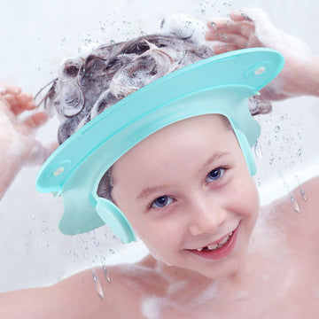 Baby Shower Cap Baby Hair Washing Bath Cap Safe Silicone Protection Bath Cap Soft Adjustable Visor Hat For Protector Head Eye Ea