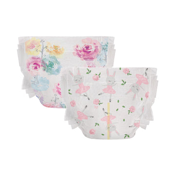 The Honest Company Clean Conscious Diapers | Plant-Based, Sustainable | Rose Blossom + Tutu Cute | Club Box, Size Newborn, 72 Co