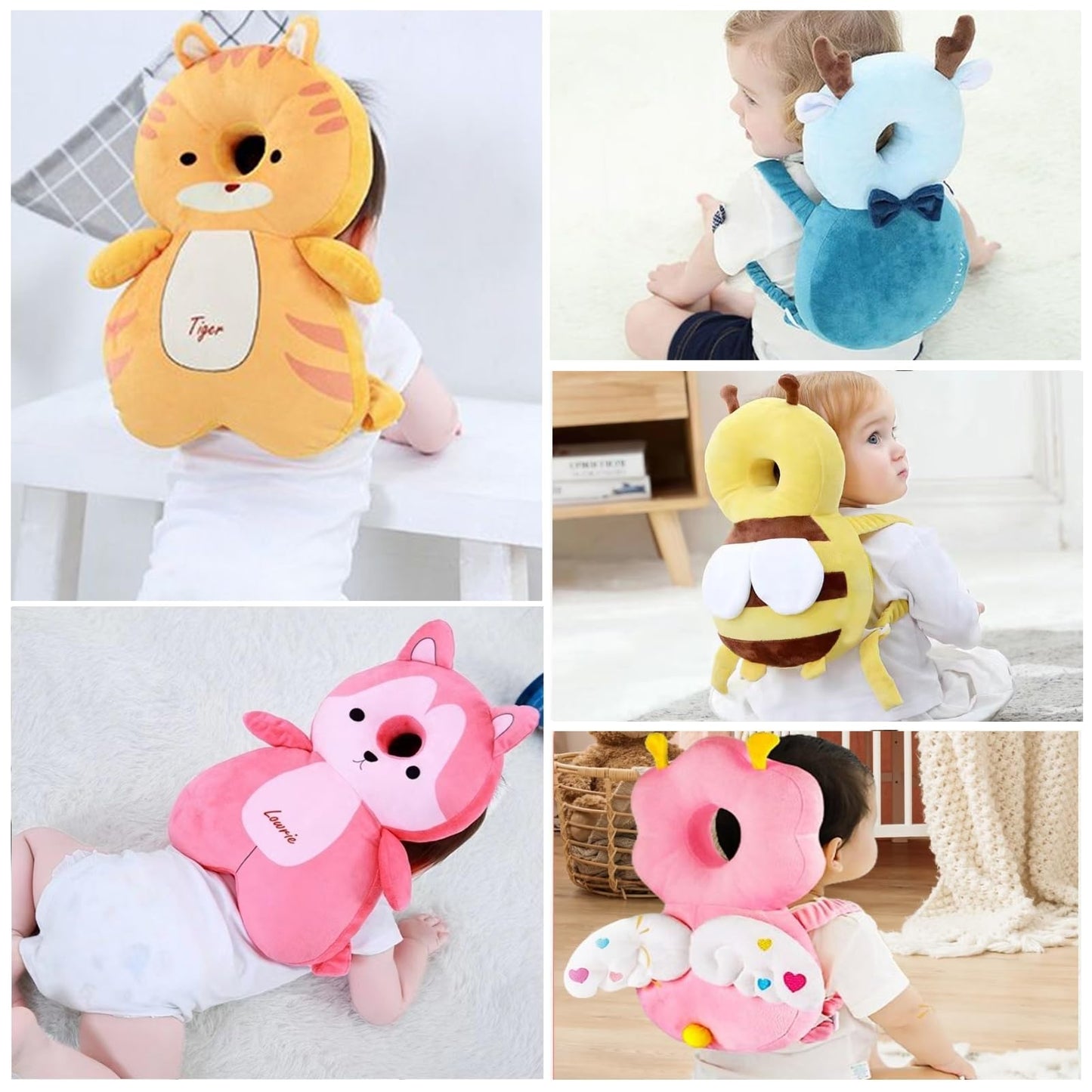 Loisdaro Baby Head Protector Adjustable Head Protection Backpack With Safety Mat Suitable For Head Protection Crawling And Walki