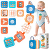 Flwedora Busy Board for 18 Months+ Baby,Montessori Toys for Toddler,Travel Sensory Toys for Boys Girls,Busy Cube Baby Toys
