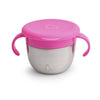 Munchkin? Snack+? Stainless Steel Snack Catcher Cup With Lid, 9 Ounce, Pink, 1 Pack