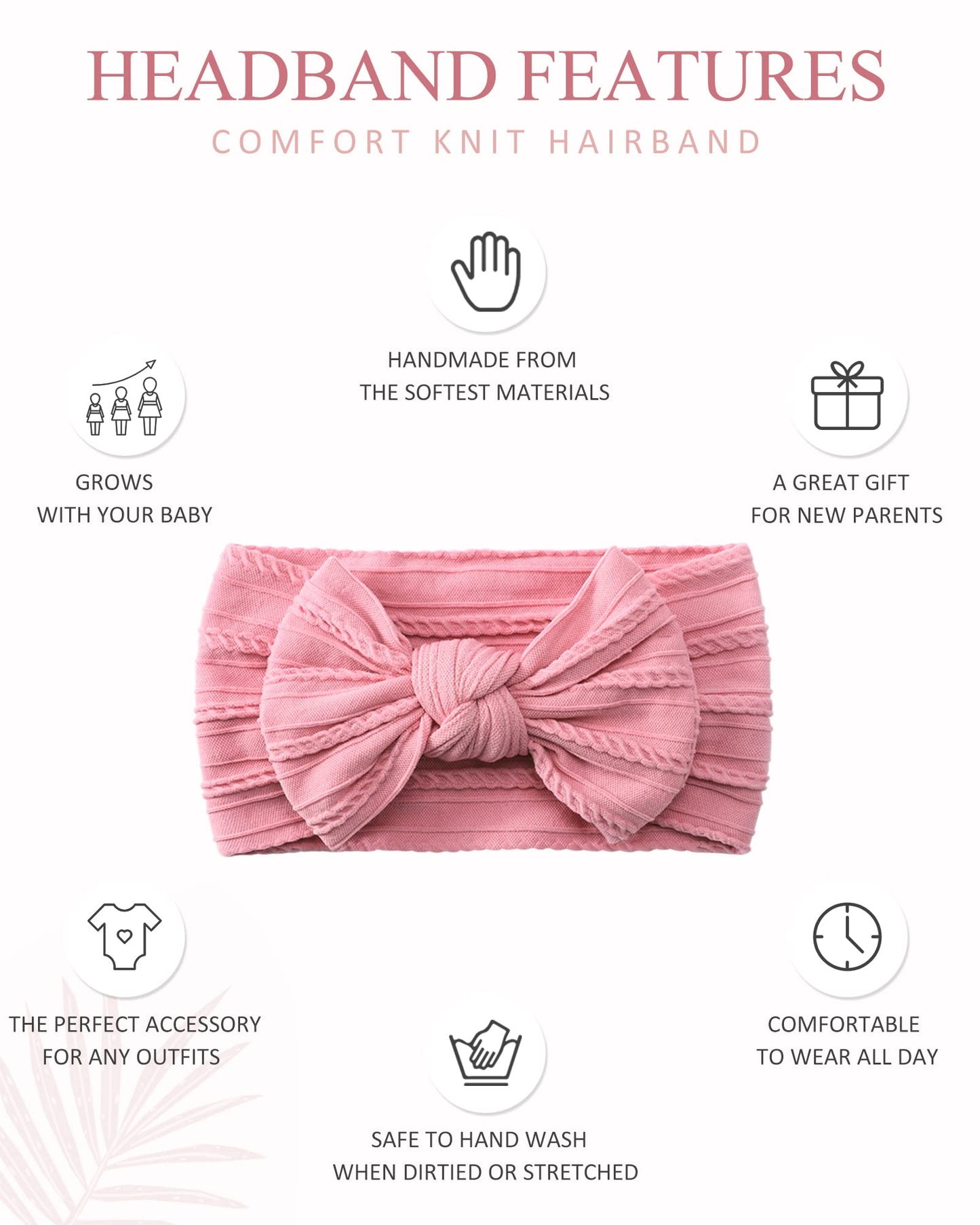 Jollybows 8Pcs Nylon Headbands For Baby Girls Infant Baby Bows Newborn Hairbands Toddler Hair Bow Elastics Head Wraps