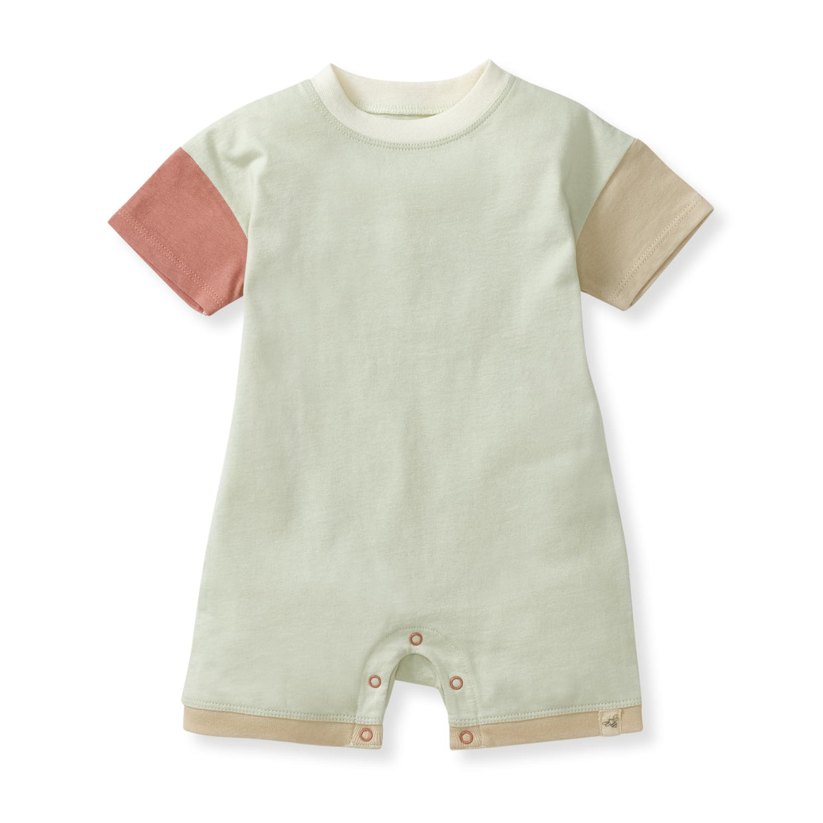 BurtS Bees Baby BabyBoys Jumpsuit, 100% Organic Cotton OnePiece Romper Short Or Long Sleeve Shortall Coverall, Green Wash Col