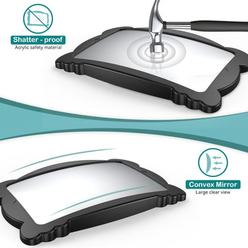 Adjustable 360 Baby Car Mirror 2-Pack - Shatterproof, Easy Installation, Dual Pack For Rear-Facing Seats - Safety Mirror For Inf