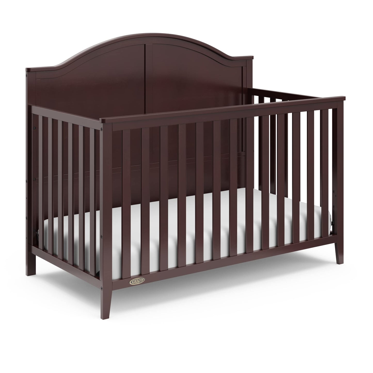 Graco Wilfred 5-In-1 Convertible Crib (Espresso) - Greenguard Gold Certified, Converts To Toddler Bed And Full-Size Bed, Fits St