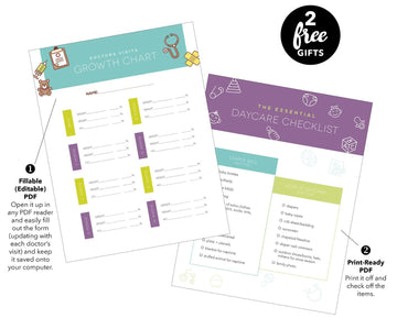 Daycare Value Pack - Write On Name Labels, Waterproof (Animal Friends) + (Bright White)