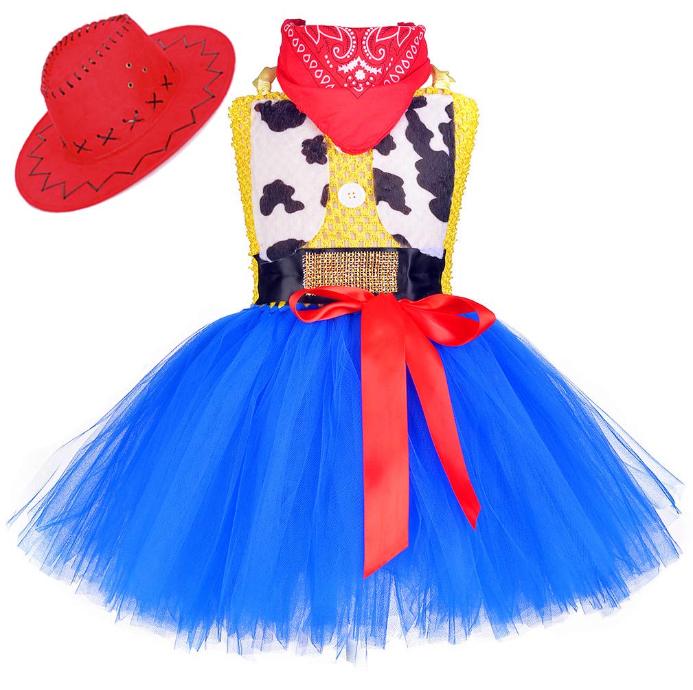 Tutu Dreams Cowgirl Costume For Girls 1-10Y With Bandana Cowboy Hat Easter Birthday Party Dress Up Clothing (Cowgirl, 5-7 Years)
