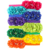 My Lello Girls Flower Headbands Fabric Beaded Trio Stretchy Elastic Variety Pack Bright Primary Colors 8 Pcs