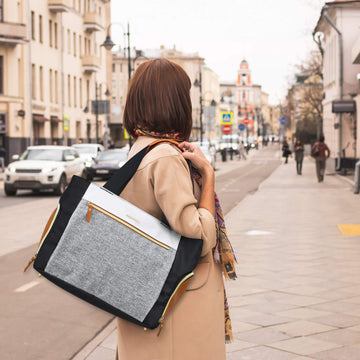 Mommore Breast Pump Bag Diaper Tote Bag With 15 Inch Laptop Sleeve Fit Most Breast Pumps Like Medela, Spectra S1,S2, Evenflo (Br