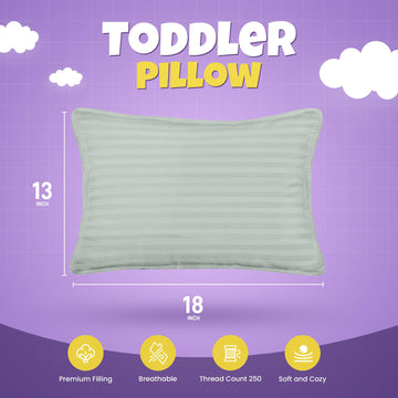 Utopia Bedding Toddler Pillow (Light Grey, 2 Pack) 13X18 Pillows For Sleeping, Soft And Breathable Cotton Blend Shell, Small Kid