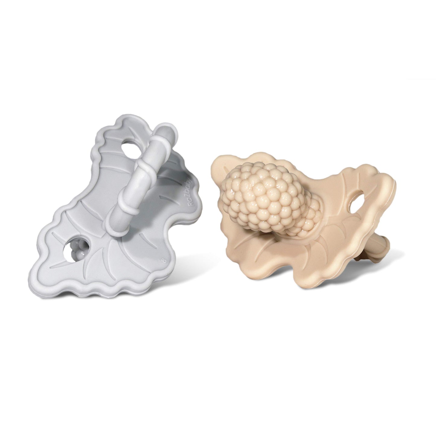 RaZbaby RaZberry Silicone Teether Pacifier - Teething Relief for Infants, Food-Grade, BPA-Free, Hands-Free, Natural Berrybumps F