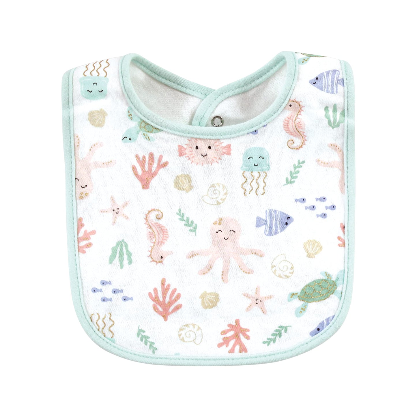 Hudson Baby Unisex Baby Cotton Bibs, Turtley Adorable, One Size