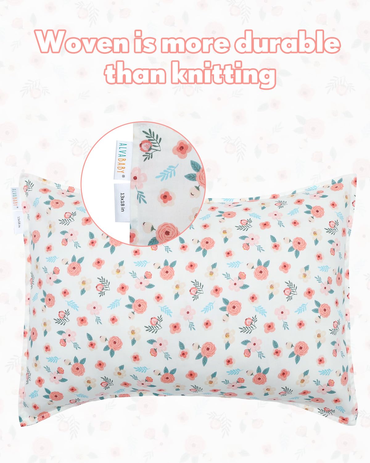 Alvababy Toddler Pillowcases 2 Pack Organic Cotton Kids Pillow Cover Fit 13'X 18' Or 12'X17' Envelope For Girl Boy Sleepy Tr