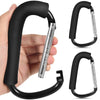 WSSROGY 2 Pack Stroller Hooks 6.3 Large Heavy Duty Carabiner Clips with Foam Handle Mommy Hook Accessories for Outdoor Hanging D
