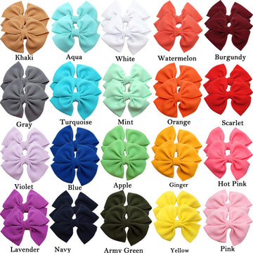 C Llot 40 Pieces 4' Hair Bows Alligator Hair Clips For Baby Girls Toddlers Children Photographic Hair Accessories (20 Colors I